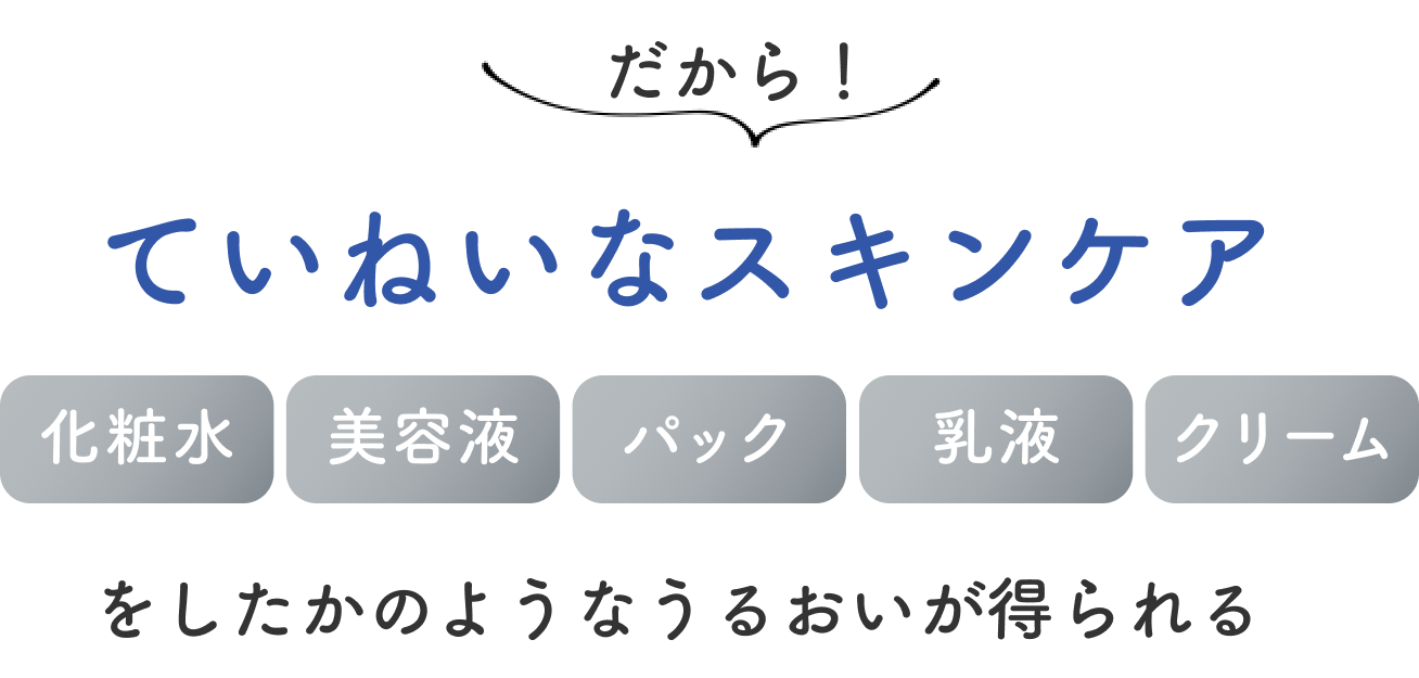 だから！ていねいなスキンケアをしたかのようなうるおいが得られる